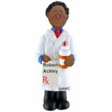 Pharmacist Christmas Ornament African American Male Personalized FREE at PersonalizedOrnamentsMarket.com by Russell Rhodes