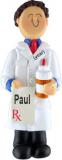 Pharmacist Christmas Ornament Brunette Male Personalized FREE at PersonalizedOrnamentsMarket.com by Russell Rhodes