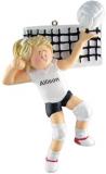 Volleyball Christmas Ornament Blond Female Personalized FREE at PersonalizedOrnamentsMarket.com by Russell Rhodes