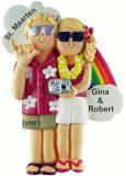 Vacation Christmas Ornament Couple Both Blond Personalized FREE at PersonalizedOrnamentsMarket.com by Russell Rhodes