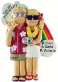 Anniversary Christmas Ornament Couple Both Blond Personalized FREE at PersonalizedOrnamentsMarket.com by Russell Rhodes