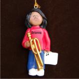 Trombone Christmas Ornament Virtuoso African American Female Personalized FREE at PersonalizedOrnamentsMarket.com by Russell Rhodes