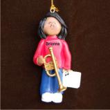 Trumpet Christmas Ornament Virtuoso African American Female Personalized FREE at PersonalizedOrnamentsMarket.com by Russell Rhodes