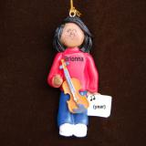 Violin Christmas Ornament Virtuoso African American Female Personalized FREE at PersonalizedOrnamentsMarket.com by Russell Rhodes