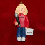 Singing Christmas Ornament Virtuoso Blond Female Personalized FREE at PersonalizedOrnamentsMarket.com by Russell Rhodes