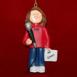 Singing Christmas Ornament Virtuoso Brunette Female Personalized FREE at PersonalizedOrnamentsMarket.com by Russell Rhodes