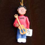 Acoustic Guitar Christmas Ornament Virtuoso African American Male Personalized FREE at PersonalizedOrnamentsMarket.com by Russell Rhodes