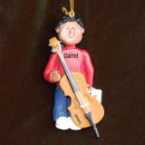 Cello Christmas Ornament Virtuoso African American Male Personalized FREE at PersonalizedOrnamentsMarket.com by Russell Rhodes