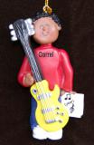 Guitar Christmas Ornament Virtuoso African American Male Personalized FREE at PersonalizedOrnamentsMarket.com by Russell Rhodes