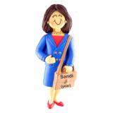 New Job Ornament Businesswoman Brunette Female Personalized FREE at PersonalizedOrnamentsMarket.com by Russell Rhodes