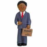 Professional Graduation Christmas Ornament African American Male Personalized FREE at PersonalizedOrnamentsMarket.com by Russell Rhodes