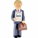 Law School Graduation Christmas Ornament Blond Male Personalized FREE at PersonalizedOrnamentsMarket.com by Russell Rhodes