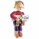 Dad Christmas Ornament World's Best - Blond Male Personalized FREE at PersonalizedOrnamentsMarket.com by Russell Rhodes