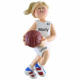 Basketball Ornament the Champ - Blond Female Personalized FREE at PersonalizedOrnamentsMarket.com by Russell Rhodes