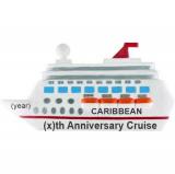 Anniversary Christmas Ornament Cruise Ship Personalized FREE at PersonalizedOrnamentsMarket.com by Russell Rhodes