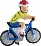 My First Bike Christmas Ornament Male Personalized FREE at PersonalizedOrnamentsMarket.com by Russell Rhodes