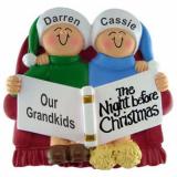 Ornament for Grandparents with 2 Grandkids Night Before Xmas Personalized FREE at PersonalizedOrnamentsMarket.com by Russell Rhodes