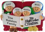 Family Christmas Ornament for 4 Night Before Xmas Personalized FREE at PersonalizedOrnamentsMarket.com by Russell Rhodes