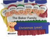 Family Christmas Ornament for 6 Christmas Morning with Pets Personalized FREE at PersonalizedOrnamentsMarket.com by Russell Rhodes