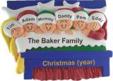 Family Christmas Ornament for 6 Christmas Morning Personalized FREE at PersonalizedOrnamentsMarket.com by Russell Rhodes