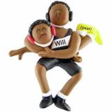 Wrestling Christmas Ornament African American Male Personalized FREE at PersonalizedOrnamentsMarket.com by Russell Rhodes