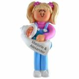 Big Sister Christmas Ornament Blond Personalized FREE at PersonalizedOrnamentsMarket.com by Russell Rhodes