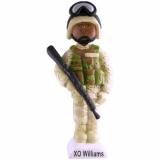 Military Christmas Ornament African American Female in Camo Personalized FREE at PersonalizedOrnamentsMarket.com by Russell Rhodes