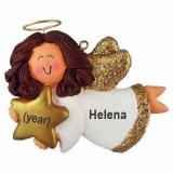 Angel Christmas Ornament Brunette Female Personalized FREE at PersonalizedOrnamentsMarket.com by Russell Rhodes