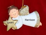 Angel Christmas Ornament Brunette Male Personalized by RussellRhodes.com