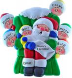 Family Christmas Ornament for 6 with Santa Personalized FREE at PersonalizedOrnamentsMarket.com by Russell Rhodes