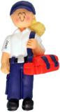 EMT Christmas Ornament Blond Female Personalized FREE at PersonalizedOrnamentsMarket.com by Russell Rhodes