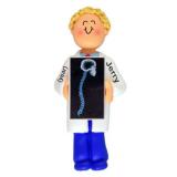 Radiologist Christmas Ornament Blond Male Personalized FREE at PersonalizedOrnamentsMarket.com by Russell Rhodes