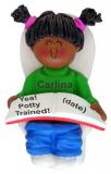 Potty Trained Christmas Ornament African American Female Personalized FREE at PersonalizedOrnamentsMarket.com by Russell Rhodes