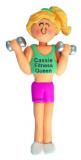 Aerobics & Weight Training Christmas Ornament Blond Female Personalized FREE at PersonalizedOrnamentsMarket.com by Russell Rhodes