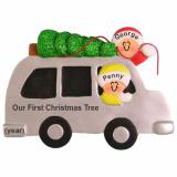 Our First Christmas Tree Christmas Ornament Personalized FREE at PersonalizedOrnamentsMarket.com by Russell Rhodes