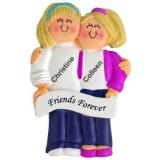 Friends Christmas Ornament Females Both Blond Personalized FREE at PersonalizedOrnamentsMarket.com by Russell Rhodes