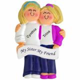 Sisters Christmas Ornament Both Blond Personalized FREE at PersonalizedOrnamentsMarket.com by Russell Rhodes