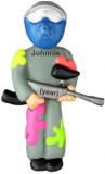 Paint Ball Player Christmas Ornament Personalized FREE at PersonalizedOrnamentsMarket.com by Russell Rhodes