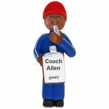 Coach Christmas Ornament African American Male Personalized FREE at PersonalizedOrnamentsMarket.com by Russell Rhodes