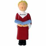 Singer in the Choir Christmas Ornament Blond Male Personalized FREE at PersonalizedOrnamentsMarket.com by Russell Rhodes