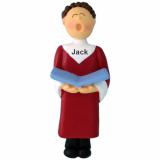 Singer in the Choir Christmas Ornament Brunette Male Personalized FREE at PersonalizedOrnamentsMarket.com by Russell Rhodes