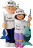 Fishing Christmas Ornament Dad & Daughter Personalized FREE at PersonalizedOrnamentsMarket.com by Russell Rhodes