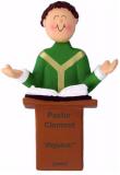 Priest Christmas Ornament Brunette Male Personalized FREE at PersonalizedOrnamentsMarket.com by Russell Rhodes