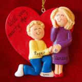 Engagement Christmas Ornament Both Blond Personalized FREE at PersonalizedOrnamentsMarket.com by Russell Rhodes