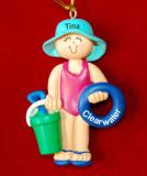 Beach Girl Christmas Ornament Personalized FREE at PersonalizedOrnamentsMarket.com by Russell Rhodes