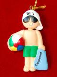 Beach Boy Christmas Ornament Personalized FREE at PersonalizedOrnamentsMarket.com by Russell Rhodes