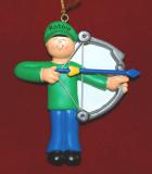 Archery Christmas Ornament Male Personalized FREE at PersonalizedOrnamentsMarket.com by Russell Rhodes