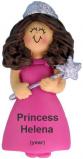 Modern Princess Christmas Ornament Brunette Female Personalized FREE at PersonalizedOrnamentsMarket.com by Russell Rhodes