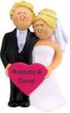 Newlyweds Christmas Ornament Both Blond Personalized FREE at PersonalizedOrnamentsMarket.com by Russell Rhodes