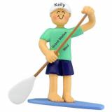 Stand Up Paddle Board Christmas Ornament Male Personalized FREE at PersonalizedOrnamentsMarket.com by Russell Rhodes